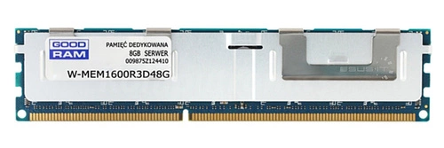 Arbeitspeicher 1x 8GB GoodRAM ECC REGISTERED DDR3  1600MHz PC3-12800 RDIMM | W-MEM1600R3D48GH